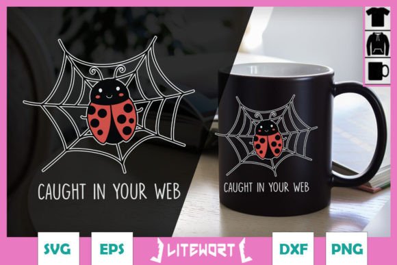 Caught in Your Web Funny Halloween SVG Graphics and Crafts Review