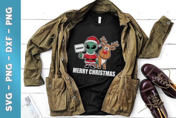 Christmas Humans Merry Funny Alien SVG Graphics and Crafts