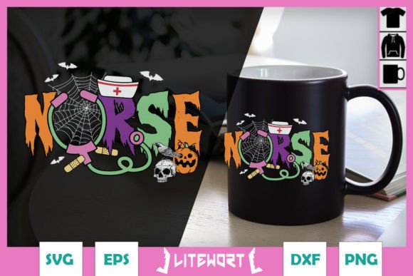 Halloween Nurse Funny Nurse SVG Graphics for Crafts