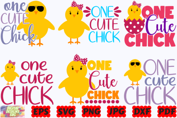 One Cute Chick SVG Funny Easter SVG Graphics and Crafts