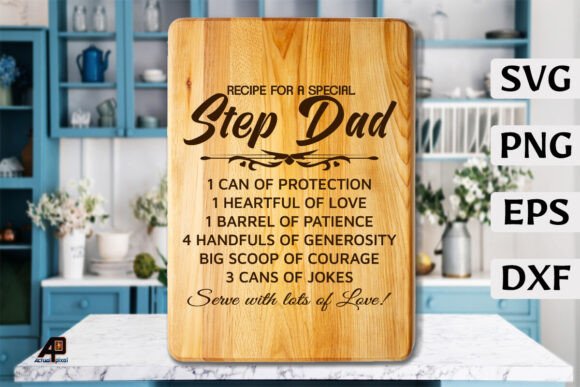 Recipe for Step Dad Funny Quotes SVG PNG Graphics and Crafts Review