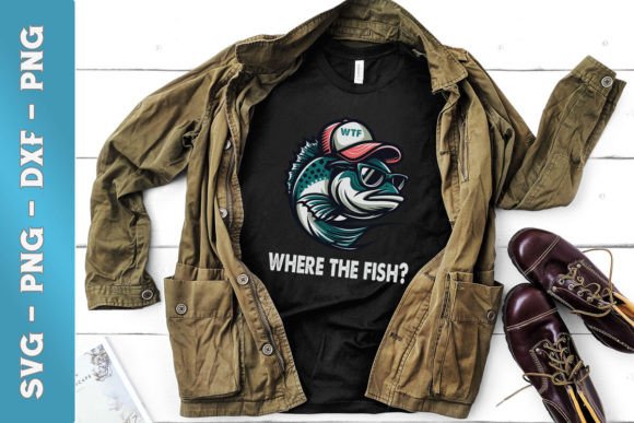 W Where the Fish Funny Fishing SVG Graphics and Crafts